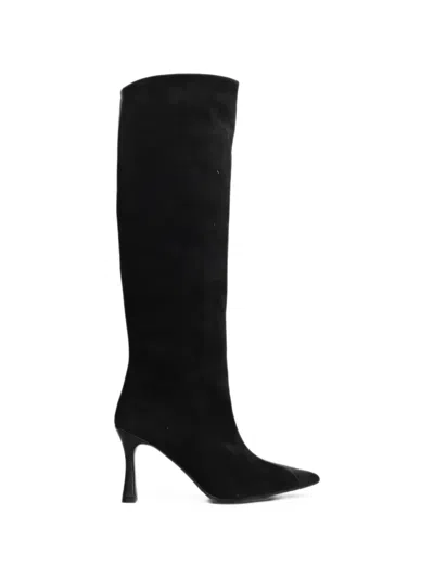 Evaluna Panelled Pointed-toe Boots In Black