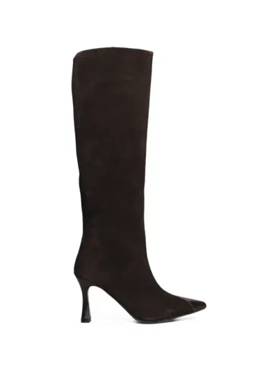 Evaluna Panelled Pointed-toe Boots In Brown
