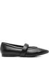Evaluna Pointed-toe Ballet Flats In Black