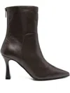 Evaluna Pointed-toe Heeled Boots In Brown