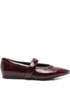 Evaluna Pointed-toe Strap Ballet Flats In Red