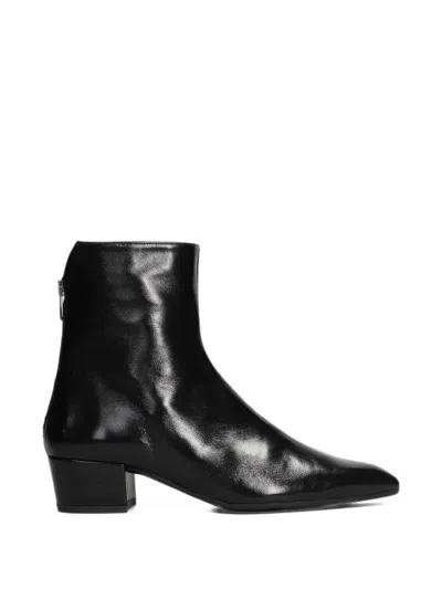 Evaluna Pointed-toe Zip-fastening Ankle Boots In Black
