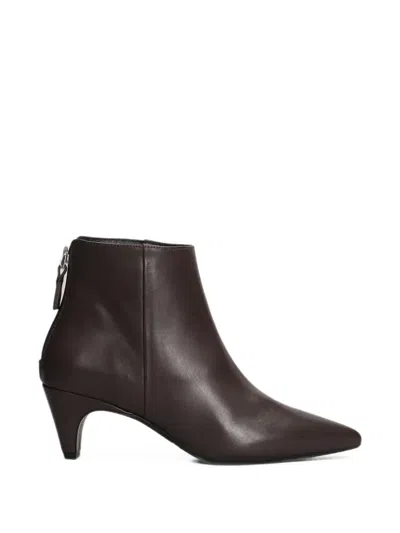 Evaluna Point-toe Zip-fastening Ankle Boots In Brown