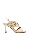 Evaluna Stud-embellishment Sandals In Neutral