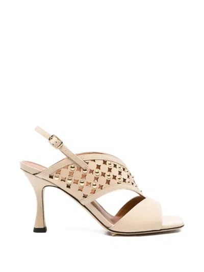 Evaluna Stud-embellishment Sandals In Neutral