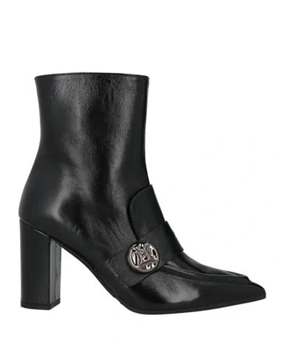 Evaluna Woman Ankle Boots Black Size 10 Leather
