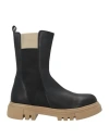 Evaluna Woman Ankle Boots Black Size 11 Leather In Black