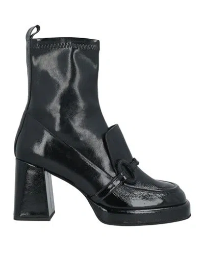 Evaluna Woman Ankle Boots Black Size 5 Leather