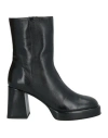 Evaluna Woman Ankle Boots Black Size 6 Leather In Black
