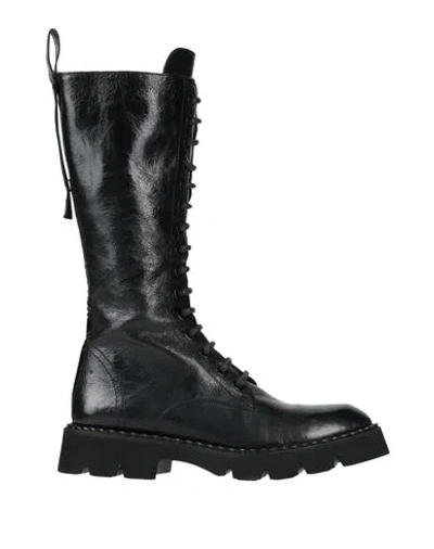 Evaluna Woman Boot Black Size 9 Leather In Multi
