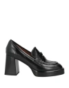 Evaluna Woman Loafers Black Size 7.5 Soft Leather In Black