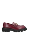 Evaluna Woman Loafers Burgundy Size 6 Leather