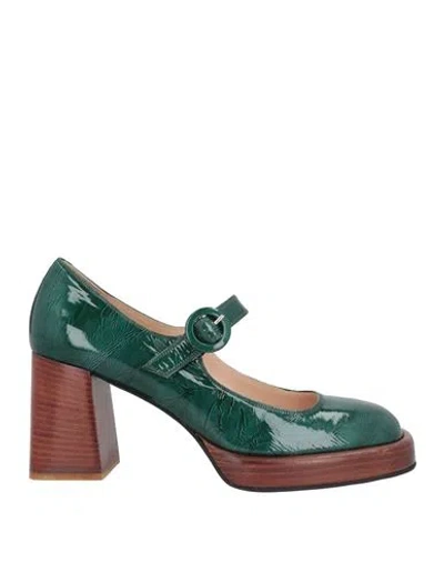 Evaluna Woman Pumps Green Size 11 Soft Leather