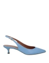 Evaluna Woman Pumps Light Blue Size 6 Calfskin