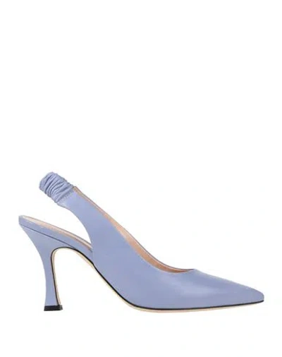 Evaluna Woman Pumps Lilac Size 6 Soft Leather In Purple