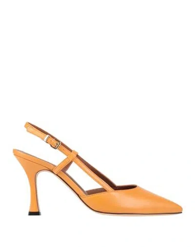 Evaluna Woman Pumps Mandarin Size 7.5 Leather