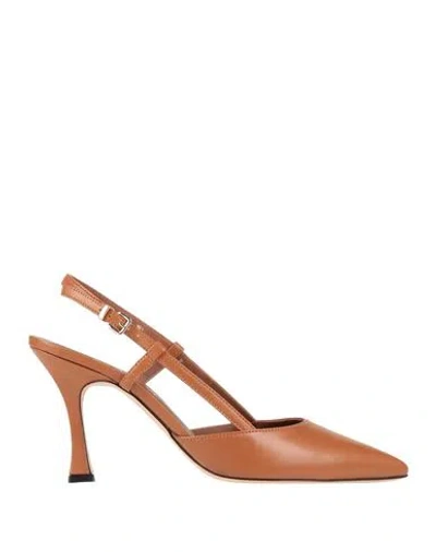 Evaluna Woman Pumps Tan Size 9 Leather In Brown