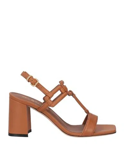Evaluna Woman Sandals Brown Size 7 Soft Leather