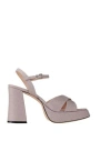 Evaluna Woman Sandals Lilac Size 8.5 Soft Leather In Purple