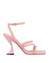Evaluna Woman Sandals Pink Size 7 Leather