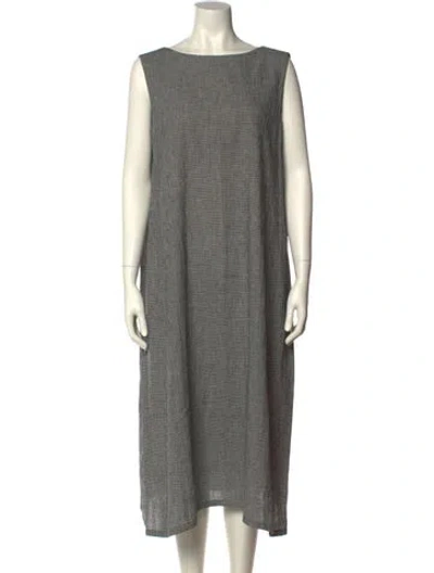 Pre-owned Evam Eva Bateau Neckline Midi Length Dress W/ Tags In Black