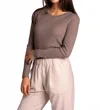 Evam Eva Cotton Long Sleeve Pullover In Otter Gray In Multi