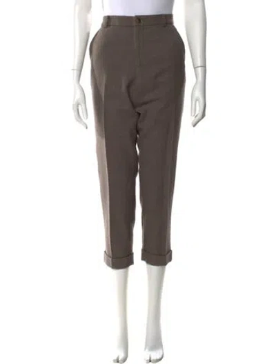 Pre-owned Evam Eva Wool Straight Leg Pants In Gray