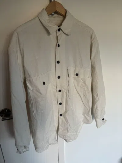 Pre-owned Evan Kinori Big Shirt In White