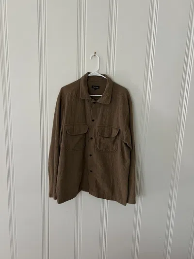 Pre-owned Evan Kinori Field Shirt In Brown