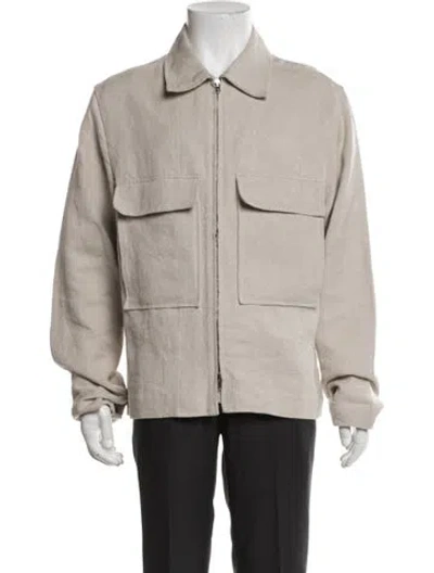 Pre-owned Evan Kinori Hemp Utility Jacket In Neutral