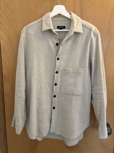 Pre-owned Evan Kinori Linen Wool Big Shirt Two In Gray