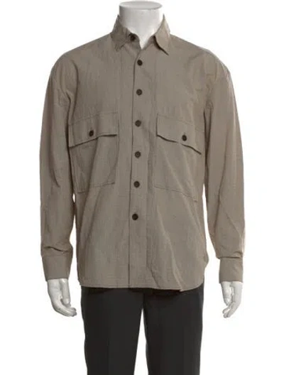 Pre-owned Evan Kinori Patterned Long Sleeve Shirt In Neutral