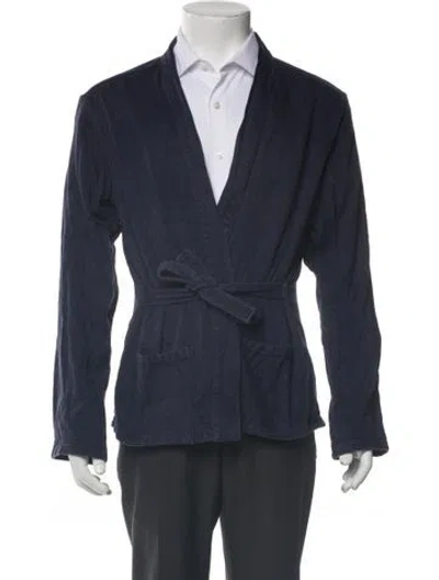 Pre-owned Evan Kinori Robe In Blue