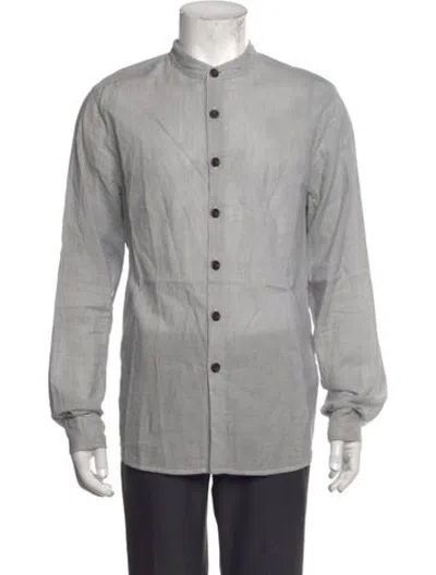 Pre-owned Evan Kinori Striped Long Sleeve Shirt In Grey