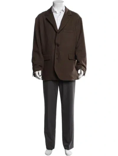 Pre-owned Evan Kinori Wool Blazer In Brown