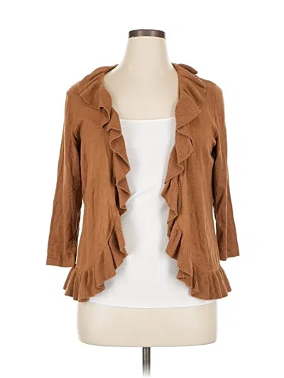 Pre-owned Evan Picone 3/4 Sleeve Blouse In Brown