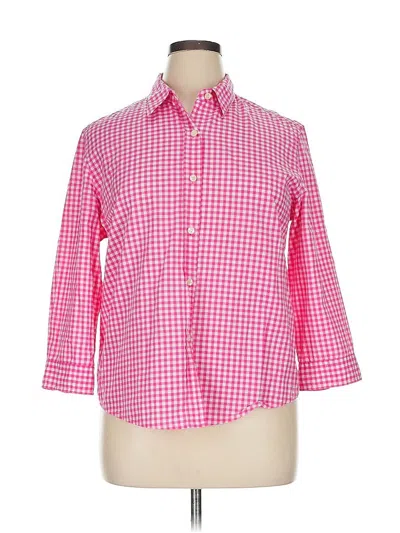 Pre-owned Evan Picone 3/4 Sleeve Button Down Shirt In Pink