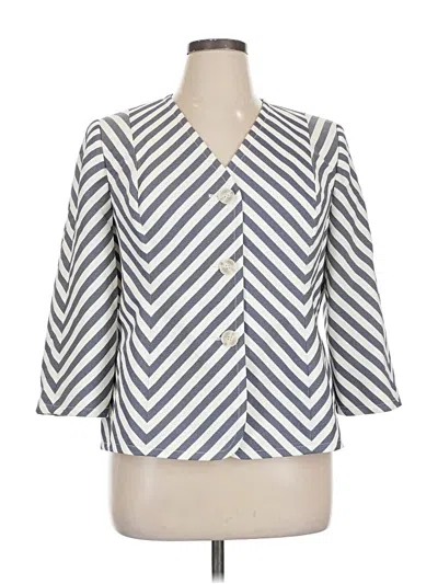 Pre-owned Evan Picone Blazer Jacket In White