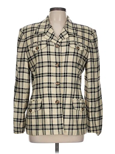 Pre-owned Evan Picone Blazer Jacket In White