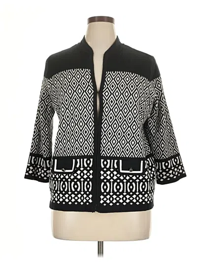 Pre-owned Evan Picone Cardigan Sweater In Black