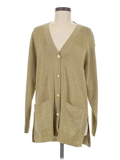 Pre-owned Evan Picone Cardigan Sweater In Gold