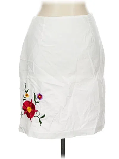 Pre-owned Evan Picone Casual Skirt In White