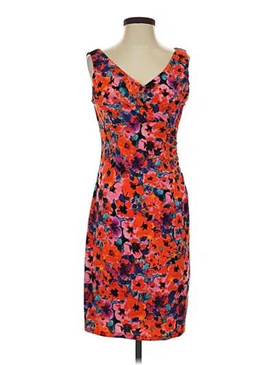 Pre-owned Evan Picone Cocktail Dress In Orange