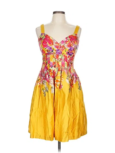 Pre-owned Evan Picone Cocktail Dress In Yellow