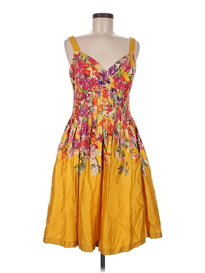 Pre-owned Evan Picone Cocktail Dress In Yellow