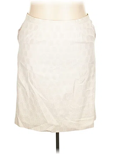 Pre-owned Evan Picone Formal Skirt In White