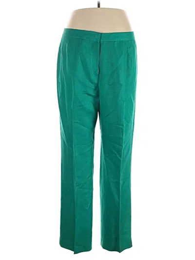 Pre-owned Evan Picone Linen Pants In Green