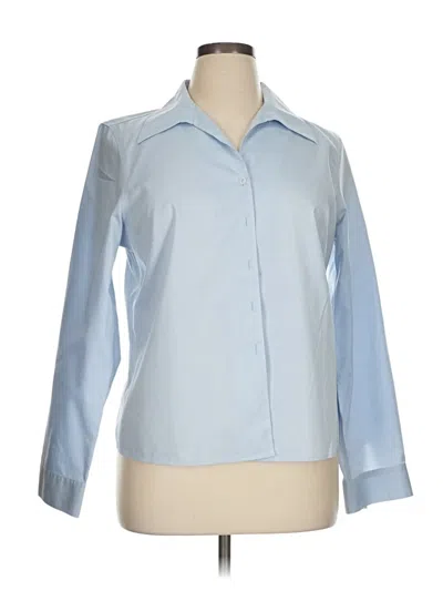 Pre-owned Evan Picone Long Sleeve Blouse In Blue
