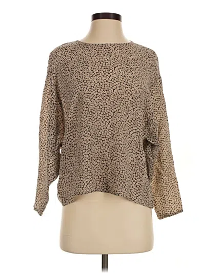 Pre-owned Evan Picone Long Sleeve Blouse In Brown