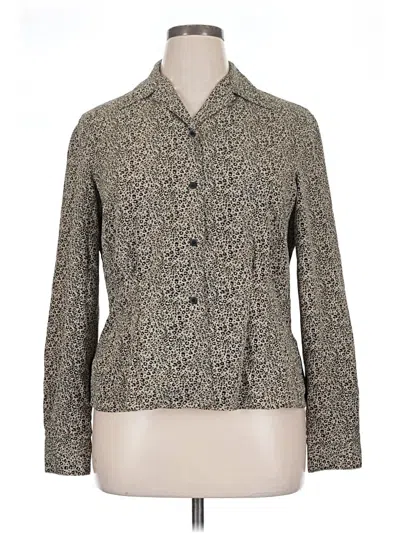 Pre-owned Evan Picone Long Sleeve Blouse In Gray